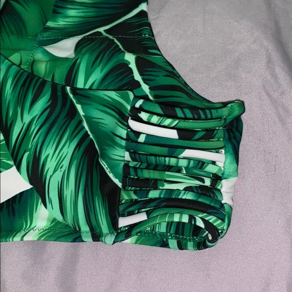PALM TREE HALTER BATHING SUIT TOP - Picture 3 of 3